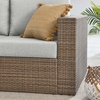 Convene Outdoor Patio Right-Arm Loveseat-MID-6242 in Cappuccino Gray