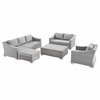 Conway 5-Piece Outdoor Patio Wicker Rattan Furniture Set in Light Gray Gray