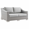 Conway 5-Piece Outdoor Patio Wicker Rattan Furniture Set in Light Gray Gray