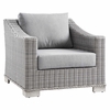 Conway 5-Piece Outdoor Patio Wicker Rattan Furniture Set in Light Gray Gray