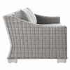Conway 5-Piece Outdoor Patio Wicker Rattan Furniture Set in Light Gray Gray