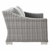 Conway 5-Piece Outdoor Patio Wicker Rattan Furniture Set in Light Gray Gray