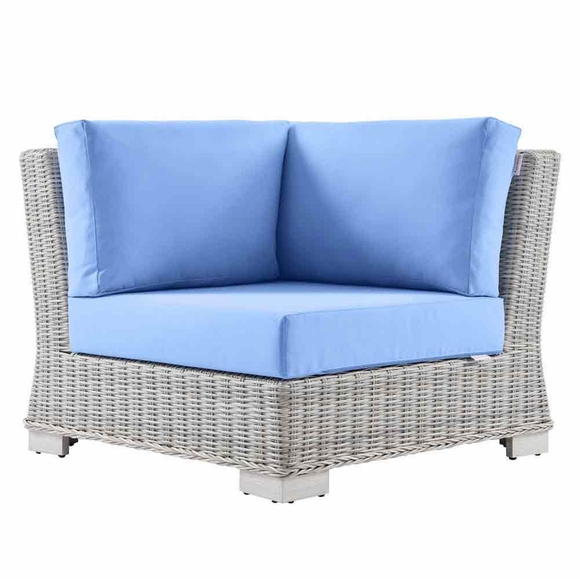 Conway Outdoor Patio Wicker Rattan Corner Chair Modern In Designs