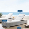 Conway Sunbrella&reg; Outdoor Patio Wicker Rattan Chaise Lounge in Light Gray White