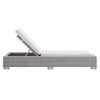 Conway Sunbrella&reg; Outdoor Patio Wicker Rattan Chaise Lounge in Light Gray White