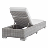 Conway Sunbrella&reg; Outdoor Patio Wicker Rattan Chaise Lounge in Light Gray White