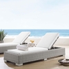 Conway Sunbrella&reg; Outdoor Patio Wicker Rattan Chaise Lounge in Light Gray White