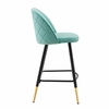 Cordial Performance Velvet Counter Stools - Set of 2 in Mint