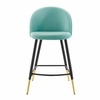 Cordial Performance Velvet Counter Stools - Set of 2 in Mint