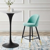 Cordial Performance Velvet Counter Stools - Set of 2 in Mint