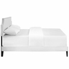 Corene Full Vinyl Platform Bed with Squared Tapered Legs in White