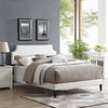 Corene Full Vinyl Platform Bed with Squared Tapered Legs in White