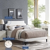 Corene Full Vinyl Platform Bed with Squared Tapered Legs in White