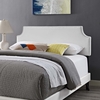 Corene Queen Vinyl Platform Bed with Round Splayed Legs in White