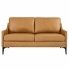 Corland Leather Loveseat in Tan