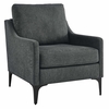 Corland Upholstered Fabric Armchair in Charcoal