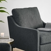 Corland Upholstered Fabric Armchair in Charcoal