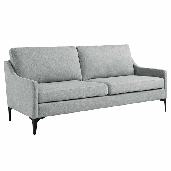 Corland Upholstered Fabric Sofa in Light Gray