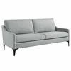 Corland Upholstered Fabric Sofa in Light Gray
