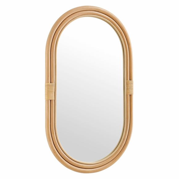 Corsica Oval Rattan Wall Mirror in Natural