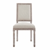 Court Dining Side Chair Upholstered Fabric Set of 2 in Beige
