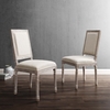 Court Dining Side Chair Upholstered Fabric Set of 2 in Beige