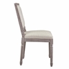 Court Dining Side Chair Upholstered Fabric Set of 4 in Beige