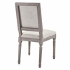 Court Dining Side Chair Upholstered Fabric Set of 4 in Beige