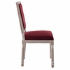 Court French Vintage Performance Velvet Dining Side Chair in Natural Maroon