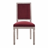 Court French Vintage Performance Velvet Dining Side Chair in Natural Maroon