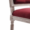 Court French Vintage Performance Velvet Dining Side Chair in Natural Maroon