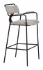 Couva Barstool Set of 2 in Gray Tweed