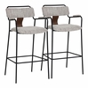 Couva Barstool Set of 2 in Gray Tweed