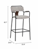 Couva Barstool Set of 2 in Gray Tweed