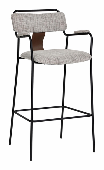 Couva Barstool Set of 2 in Gray Tweed