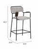Couva Counter Stool Set of 2 in Gray Tweed