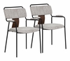 Couva Dining Chair Set of 2 in Gray Tweed