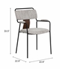 Couva Dining Chair Set of 2 in Gray Tweed