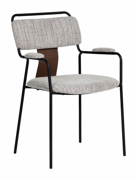 Couva Dining Chair Set of 2 in Gray Tweed