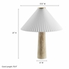 Cove Travertine Table Lamp With Pleated Shade in Travertine