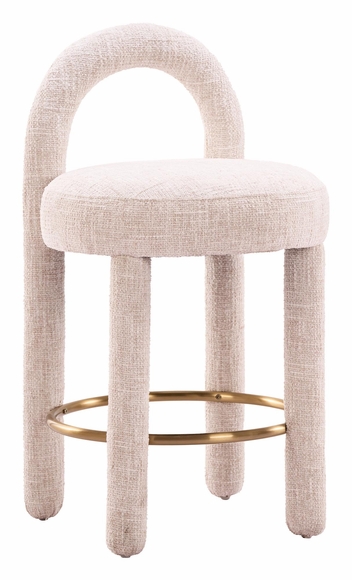 Curco Counter Stool Set of 2 in Beige