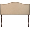 Curl Queen Nailhead Upholstered Headboard in Cafe