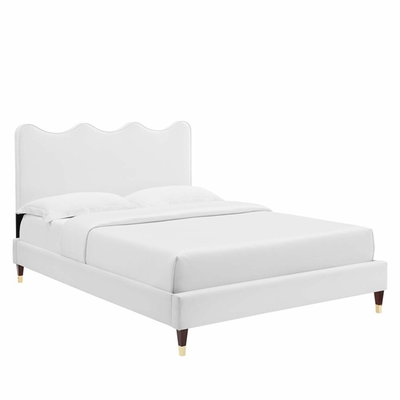Current Performance Velvet Full Platform Bed-MOD-6731 in White