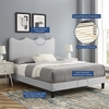 Current Performance Velvet King Platform Bed in Light Gray