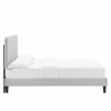 Current Performance Velvet King Platform Bed in Light Gray