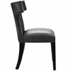 Curve Dining Chair Vinyl Set of 2 in Black