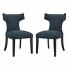 Curve Dining Side Chair Fabric Set of 2