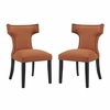 Curve Dining Side Chair Fabric Set of 2