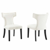 Curve Performance Velvet Dining Chairs Set of 2