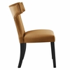 Curve Performance Velvet Dining Chairs Set of 2 in Cognac